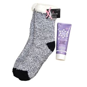 🚨NWT Cuddl Duds Sherpa Lined Lounge Socks & Lotion Bundle